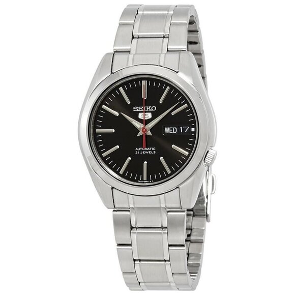 NWT Authentic Seiko Series 5 Automatic Black Dial Men's Watch - Picture 1 of 3